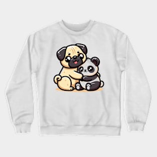 Panda & Pug's Friendly Hug Crewneck Sweatshirt